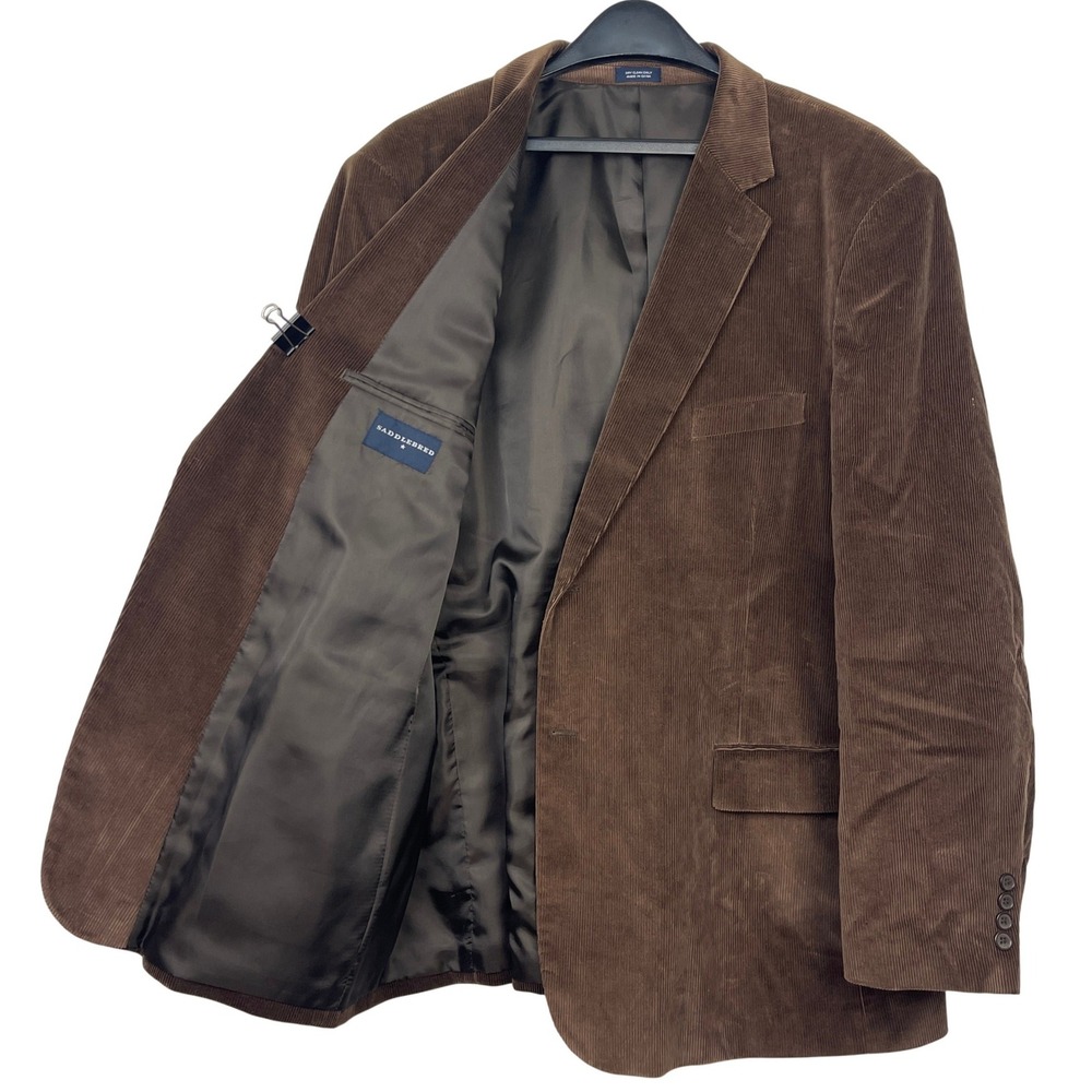Saddlebred CORDUROY Blazer Mens 50R Cotton Sport Coat Suit Jacket Brown 2 Button